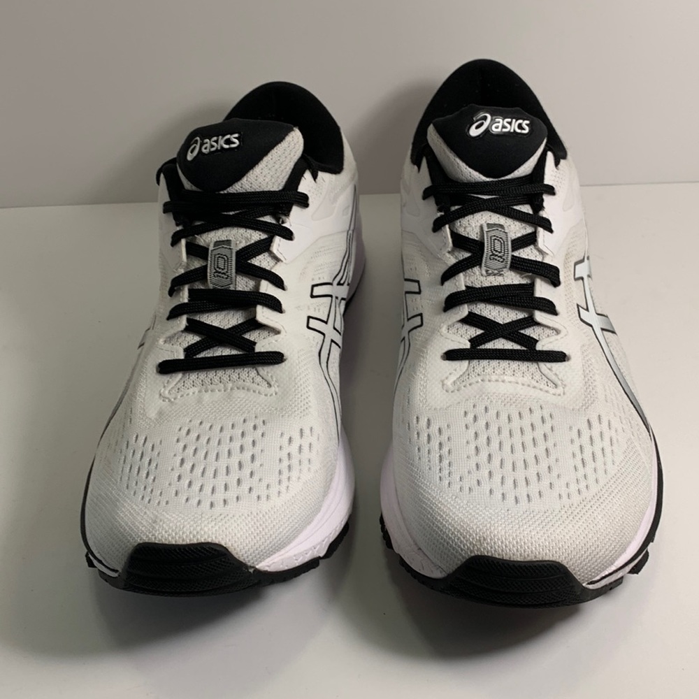 ASICS Men’s GT 1000 Running Shoes, White w/black trim, Size 11